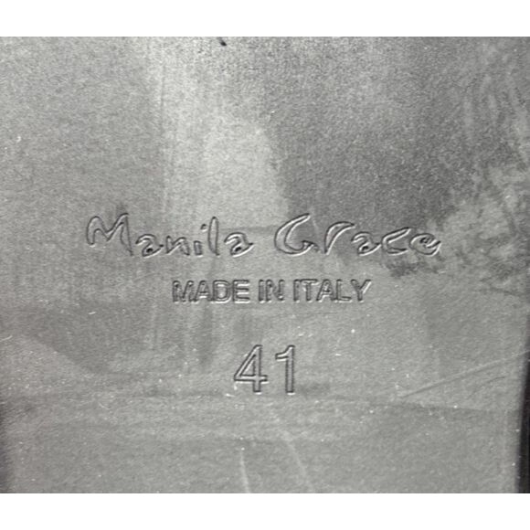 Manila Grace Black Western Suede Boots Size EU 41 US 10 Italy Zebra Interior - Picture 5 of 9